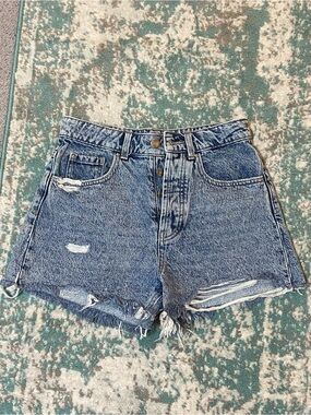 Zara distressed jean shorts